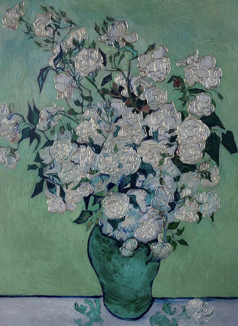 TRANH ĐỒNG BÌNH HOA HỒNG CỦA DANH HỌA VINCENT VAN GOGH