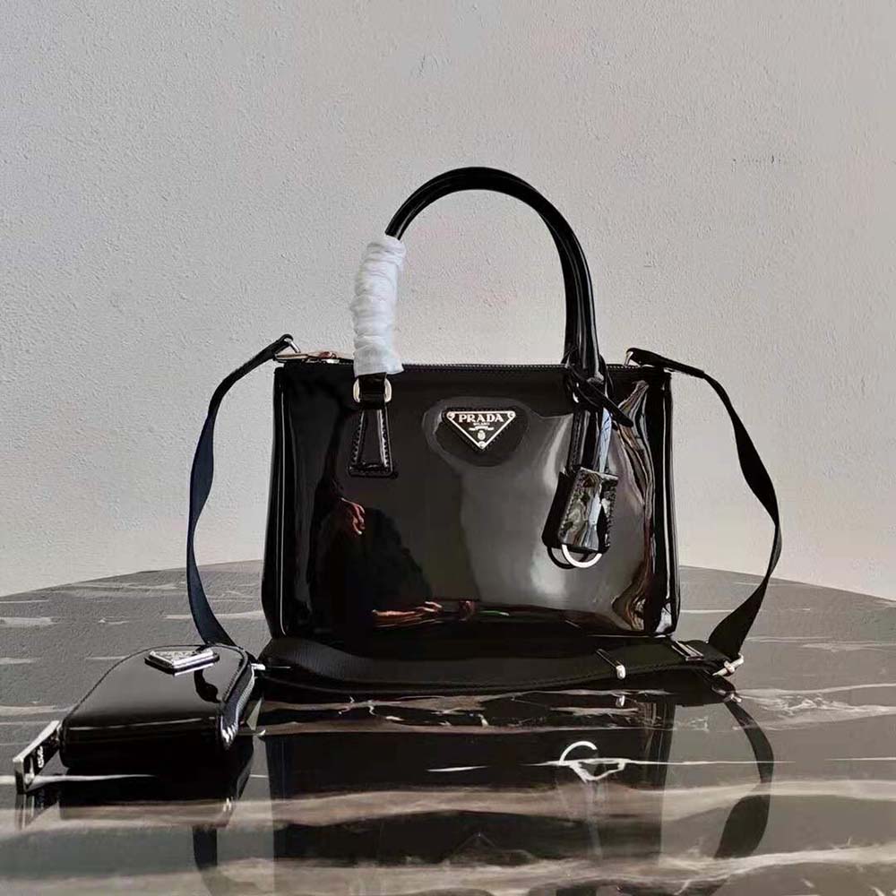 TÚI Prada Women Galleria Brushed Leather Small Bag-Black