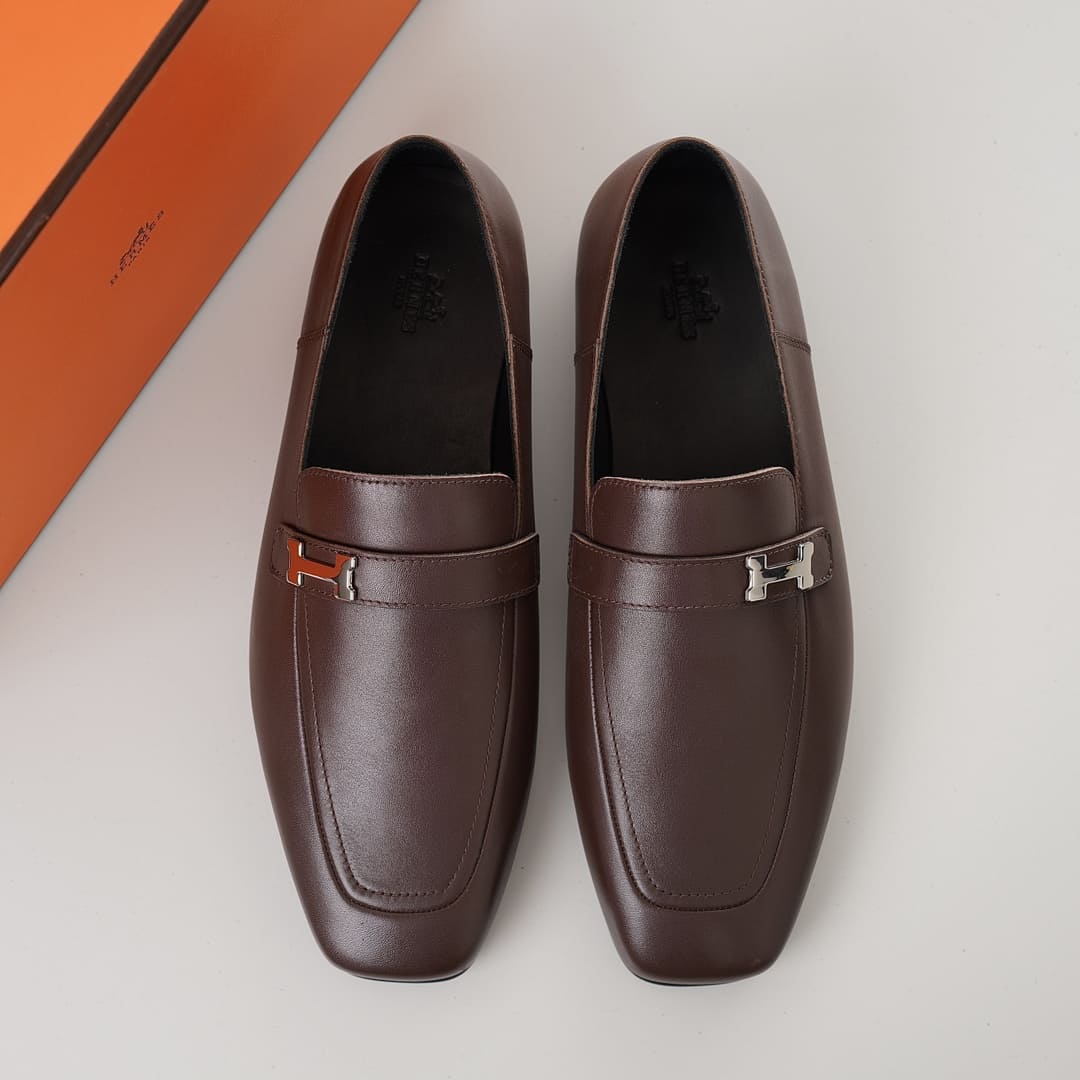 GIÀY HERMES GIOVANNI LOAFER BROWN AAA