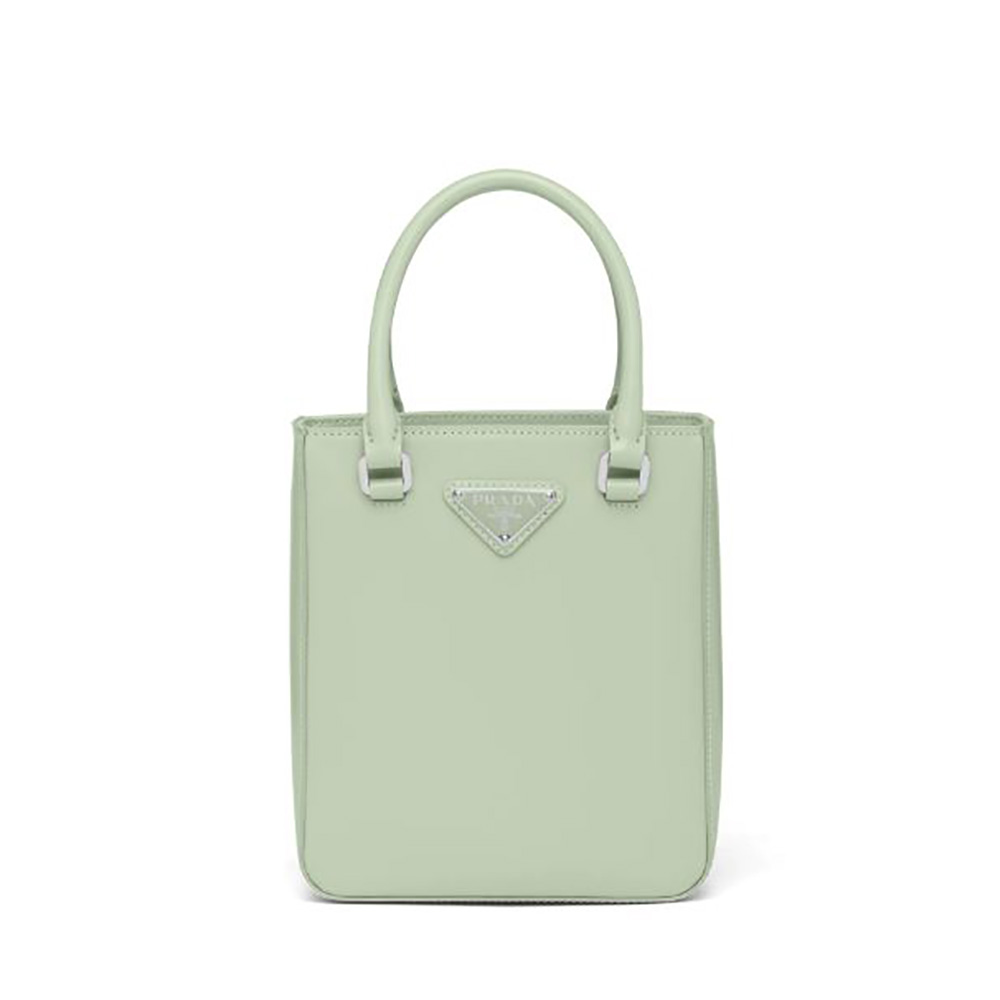 TÚI Prada Brushed Leather Tote-Aqua