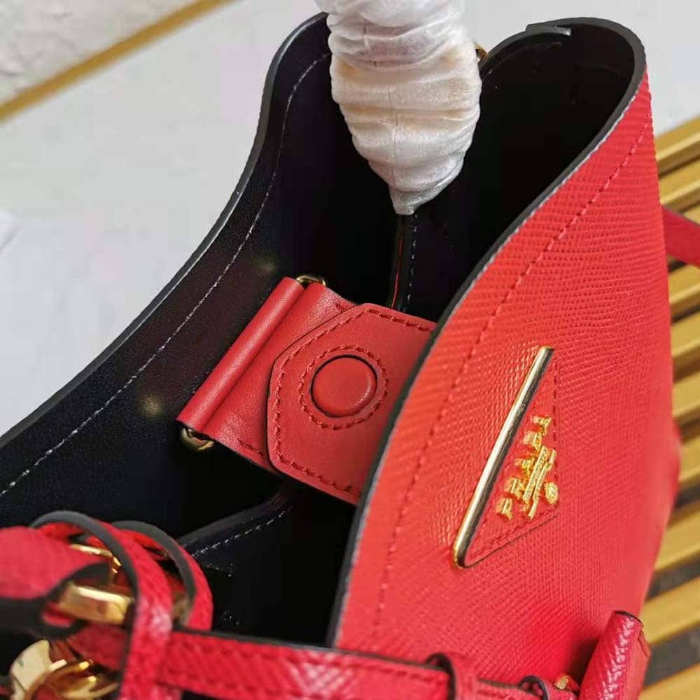 TÚI Prada Women Small Saffiano Leather Prada Panier Bag-Red