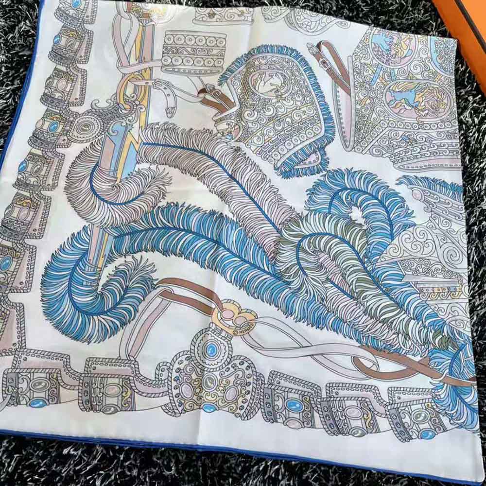 KHĂN Dior Women Le Jugement Square Scarf Blue Silk Twill