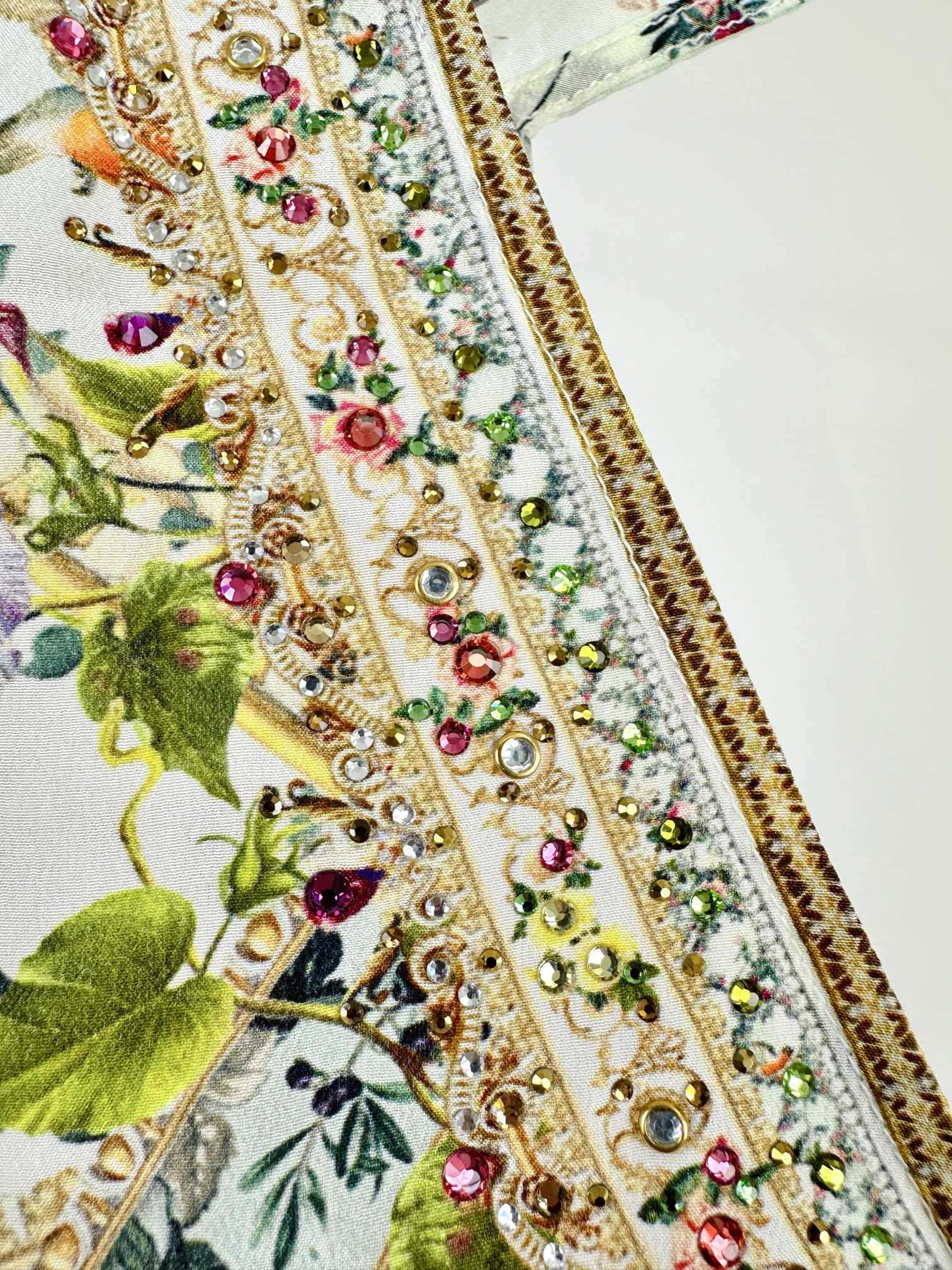 VÁY CAMILLA Silk Embellished V-Neck Midi Dress High Classy