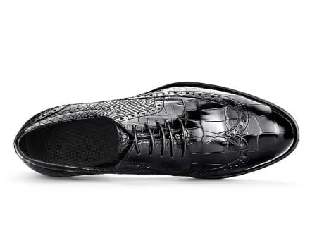 Giày da cá sấu cổ điển buộc dây giày Wingtip Brogues