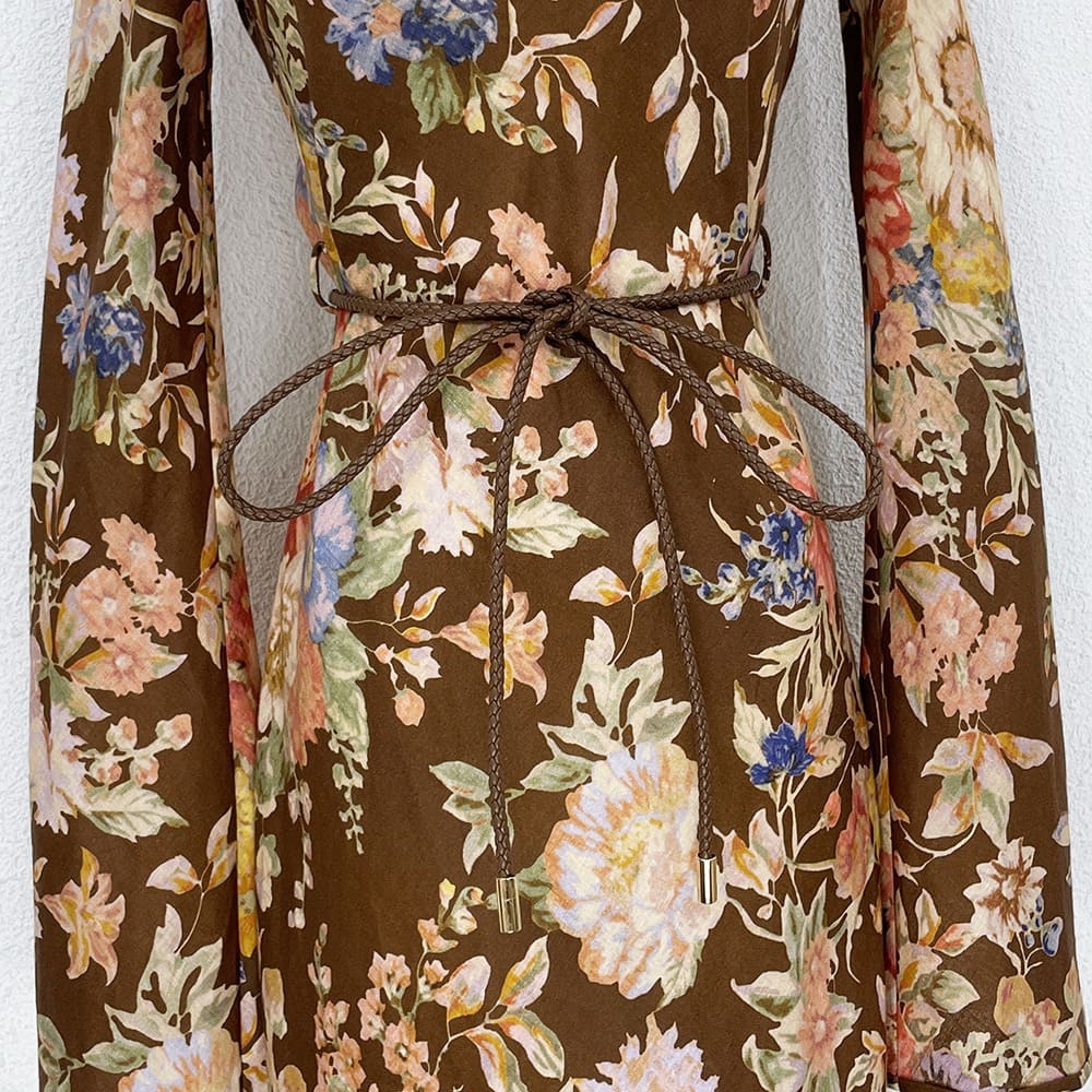 VÁY ZIMMERMANN Vintage Flower Long Sleeve Long Dress High Classy