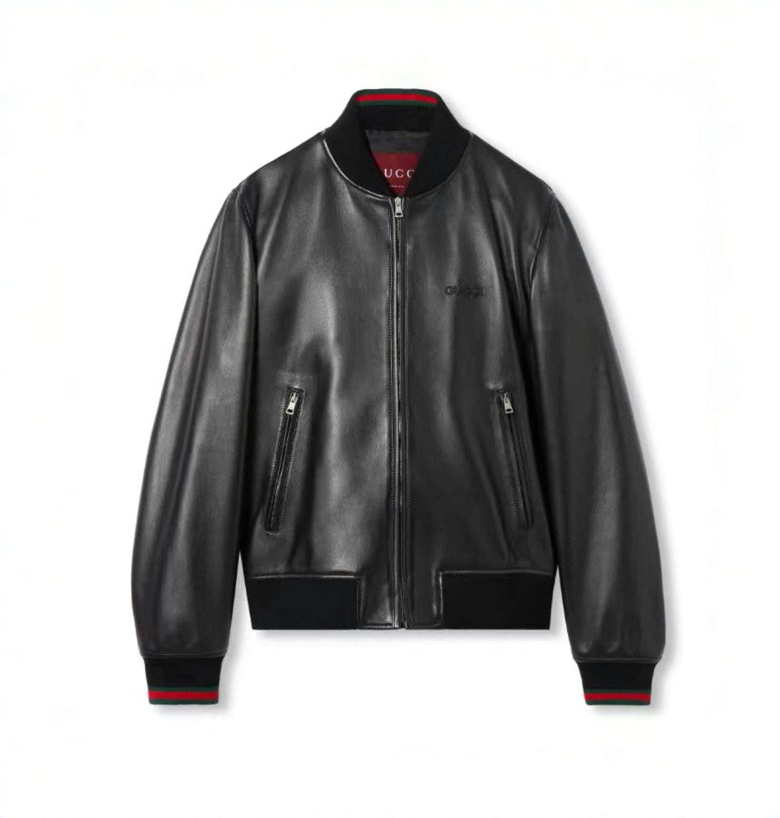 ÁO GUCCI LAMBSKIN BOMBER LEATHER JACKET TOP QUALITY AAA DA CỪU