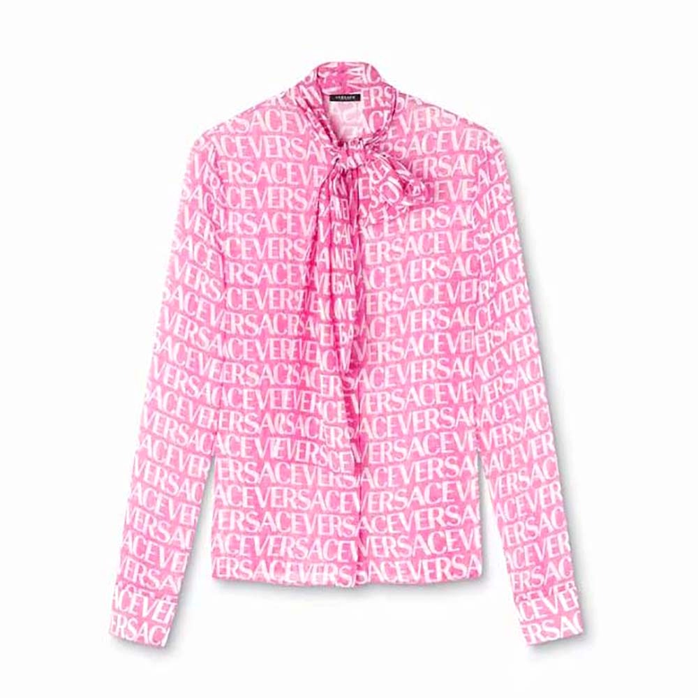 ÁO Versace Allover Logo-Pink