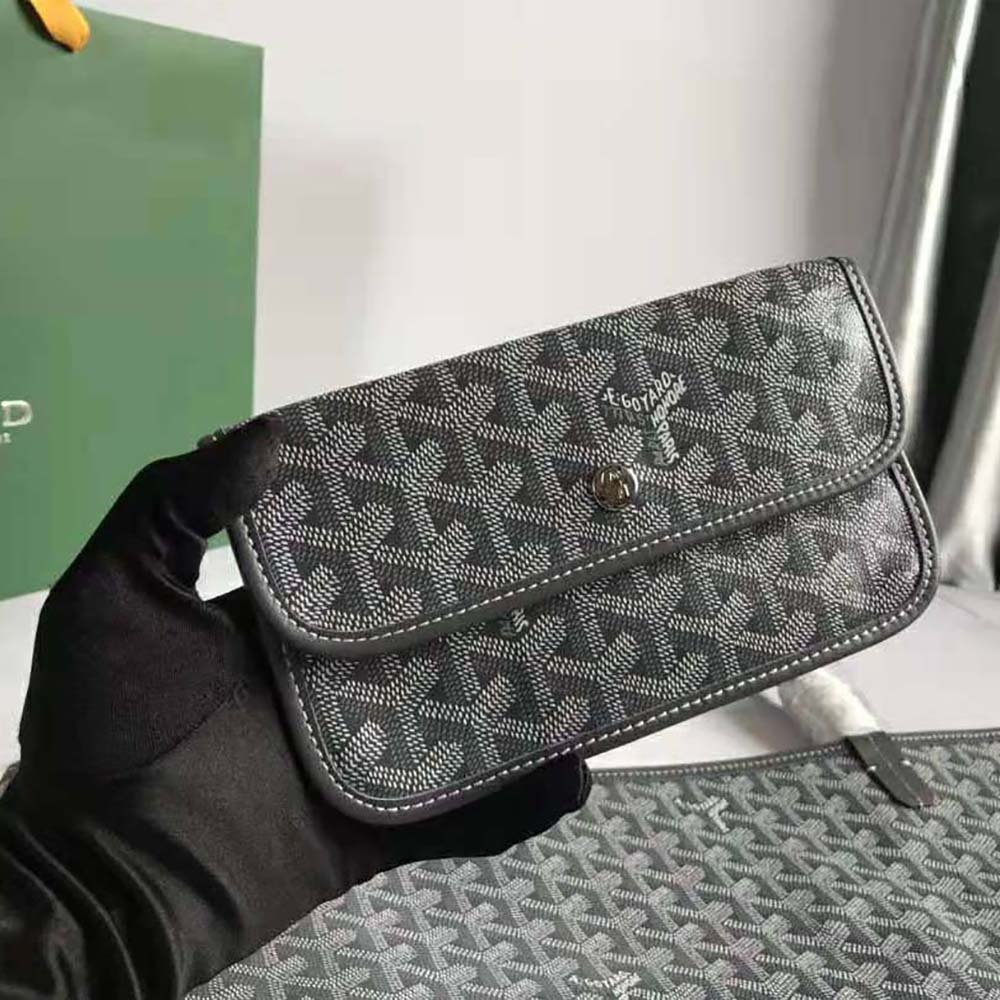 TÚI Goyard Women Sac Saint Louis GM in Goyardine Canvas & Chevroches Calfskin-Silver