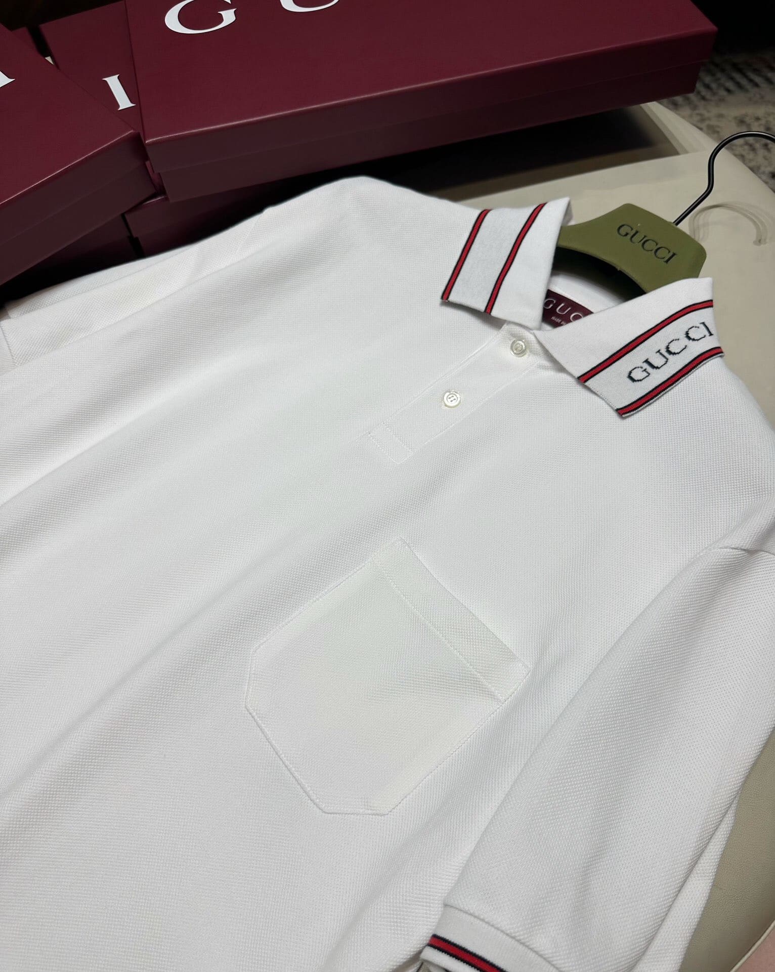 ÁO GUCCI GG POLO SHIRT MÀU TRẮNG UNISEX