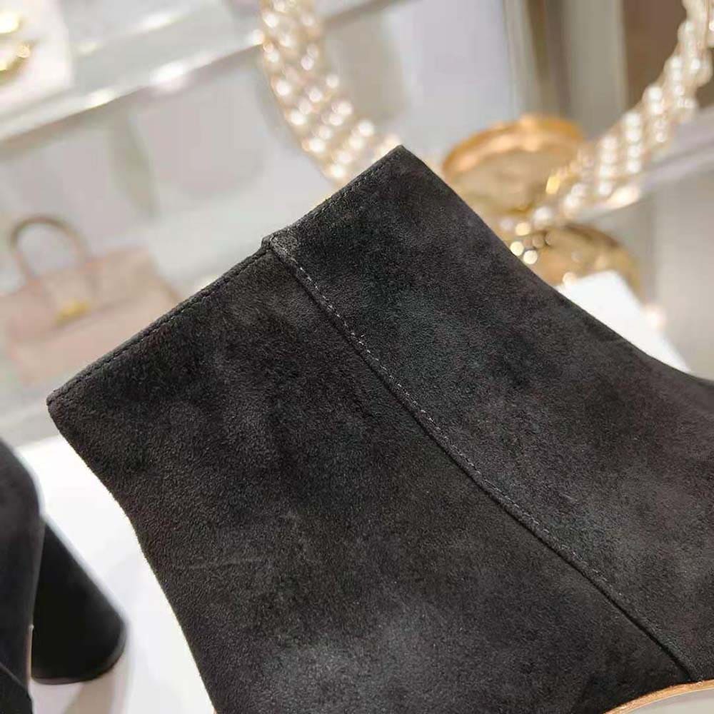 GIÀY Dior Women C’est Dior Heeled Ankle Boot Suede Calfskin-Black