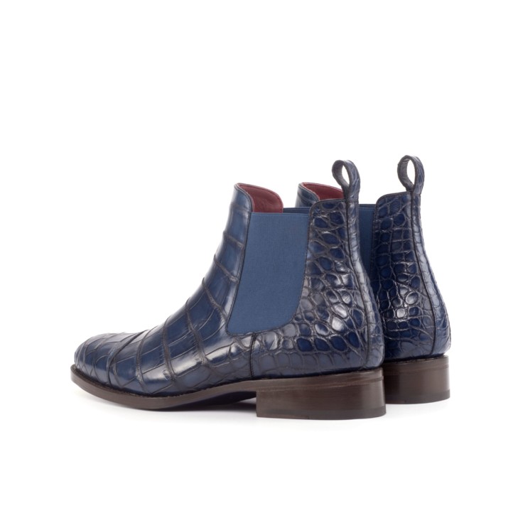 HENDERSON SHOES PERSONALIZATION BALDINI Navy Alligator Chelsea Boots HANDCRAFTED SHOES