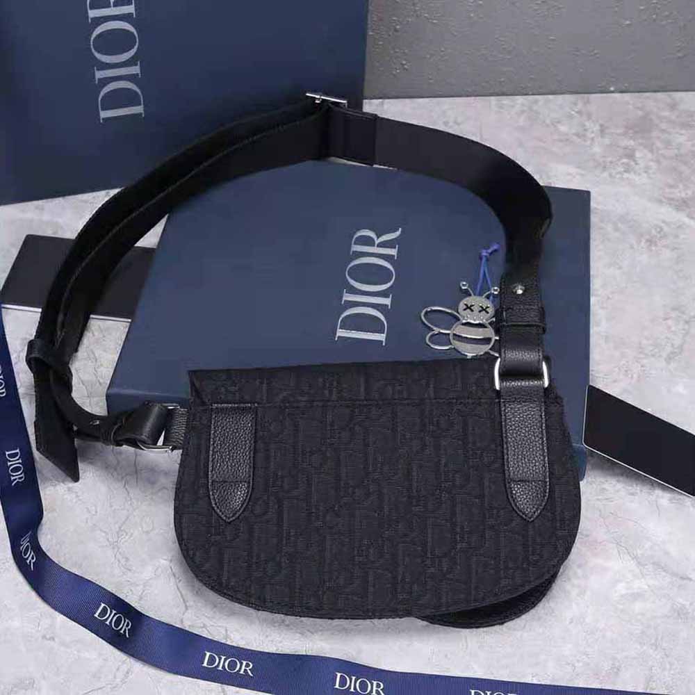 TÚI Dior Saddle Pouch Dior Oblique Jacquard-Black