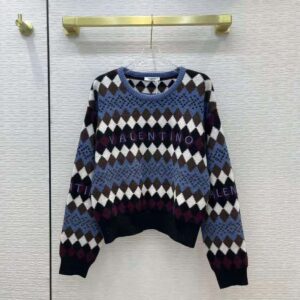ÁO Dior Women Embroidered Sweater Navy Blue Cashmere Knit