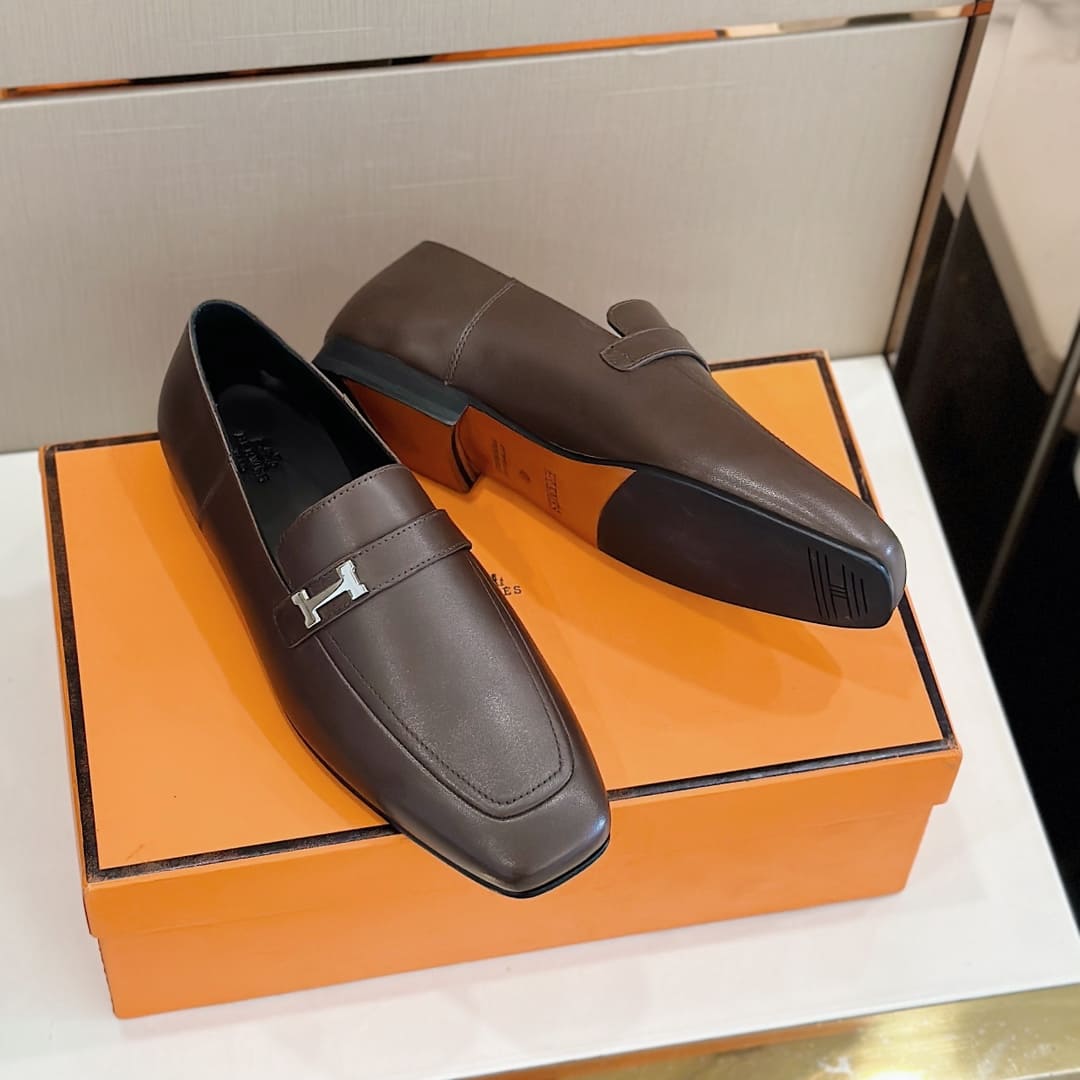 GIÀY HERMES GIOVANNI LOAFER BROWN AAA