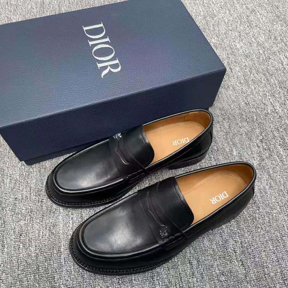 GIÀY DIOR Granville Loafer Black Smooth Calfskin