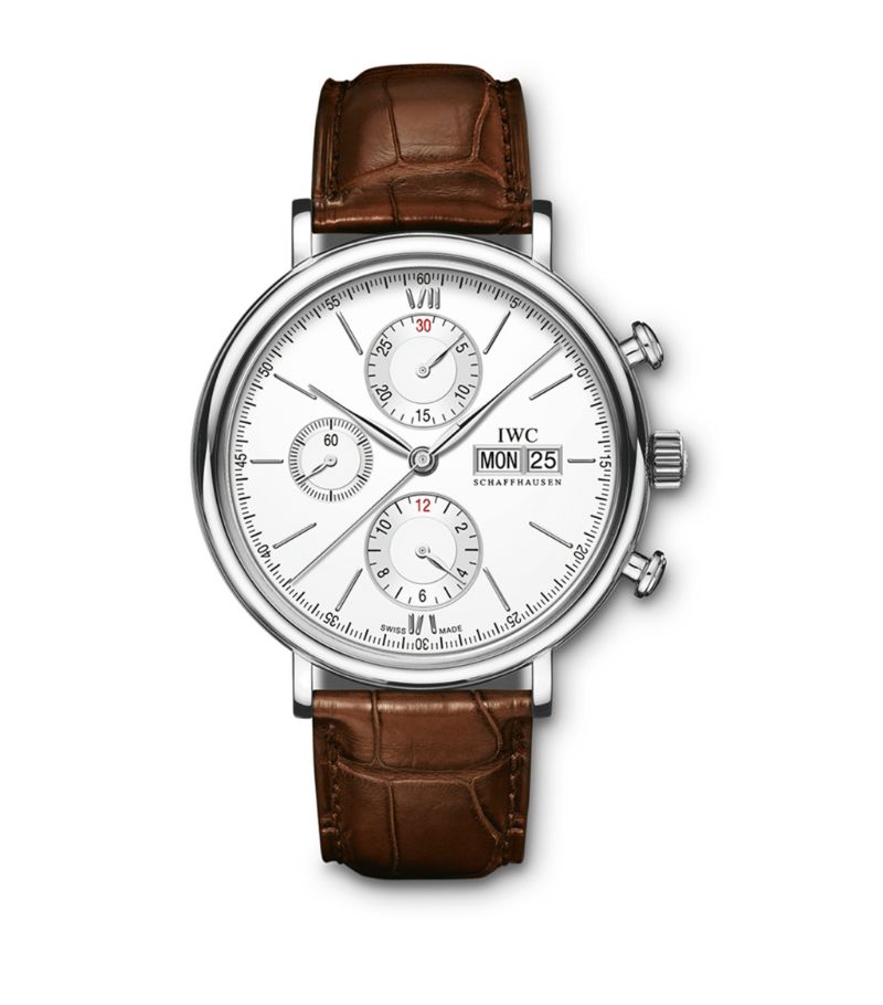 Đồng hồ IWC Stainless Steel Portofino Chronograph mặt số màu trắng