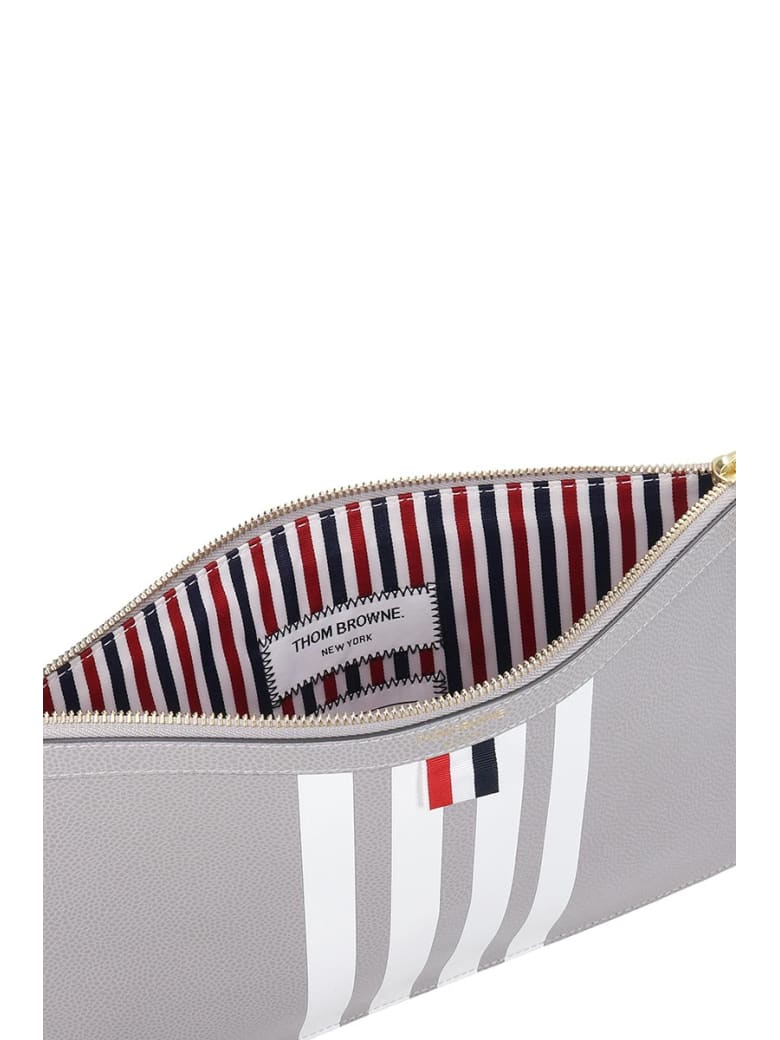 VÍ THOM BROWNE CLUTCH IN GREY LEATHER
