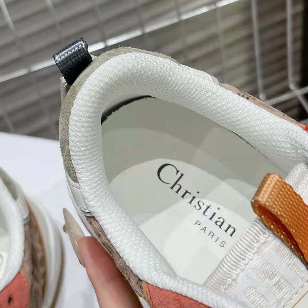 GIÀY Dior Women One Sneaker Beige Multicolor Calfskin and Suede Calfskin with Dior Oblique Motif