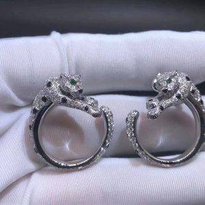 Bông tai Cartier 3.11CT Diamond Panthère de Cartiervàng trắng 18K