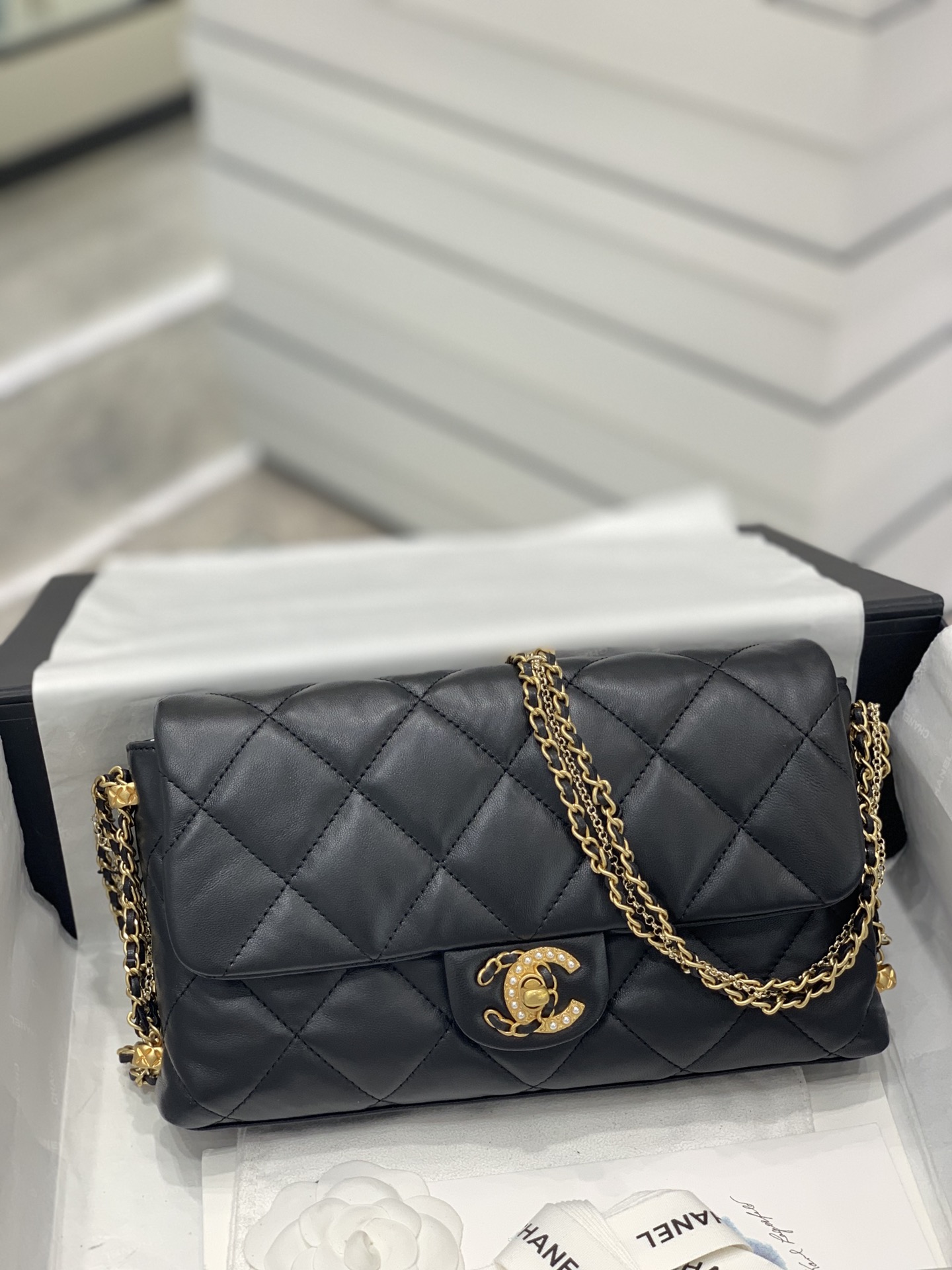TÚI CHANEL CF 25 LAMBSKIN GREY DA HAAS