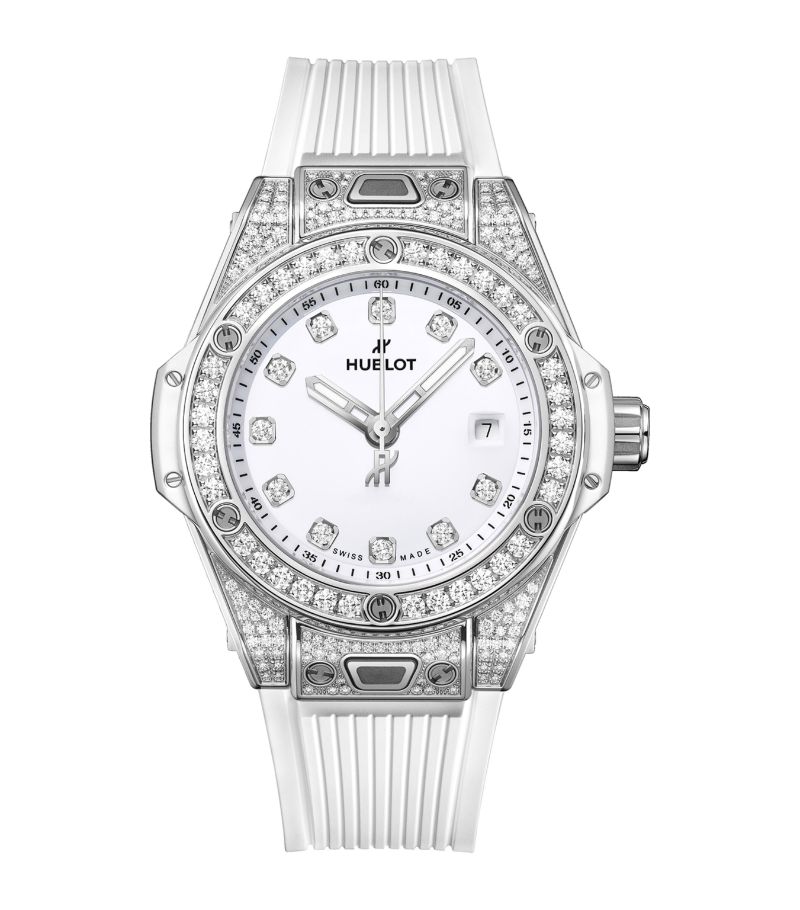Đồng hồ HUBLOT Diamond Big Bang One Click Automatic Watch 33mm mặt số màu trắng