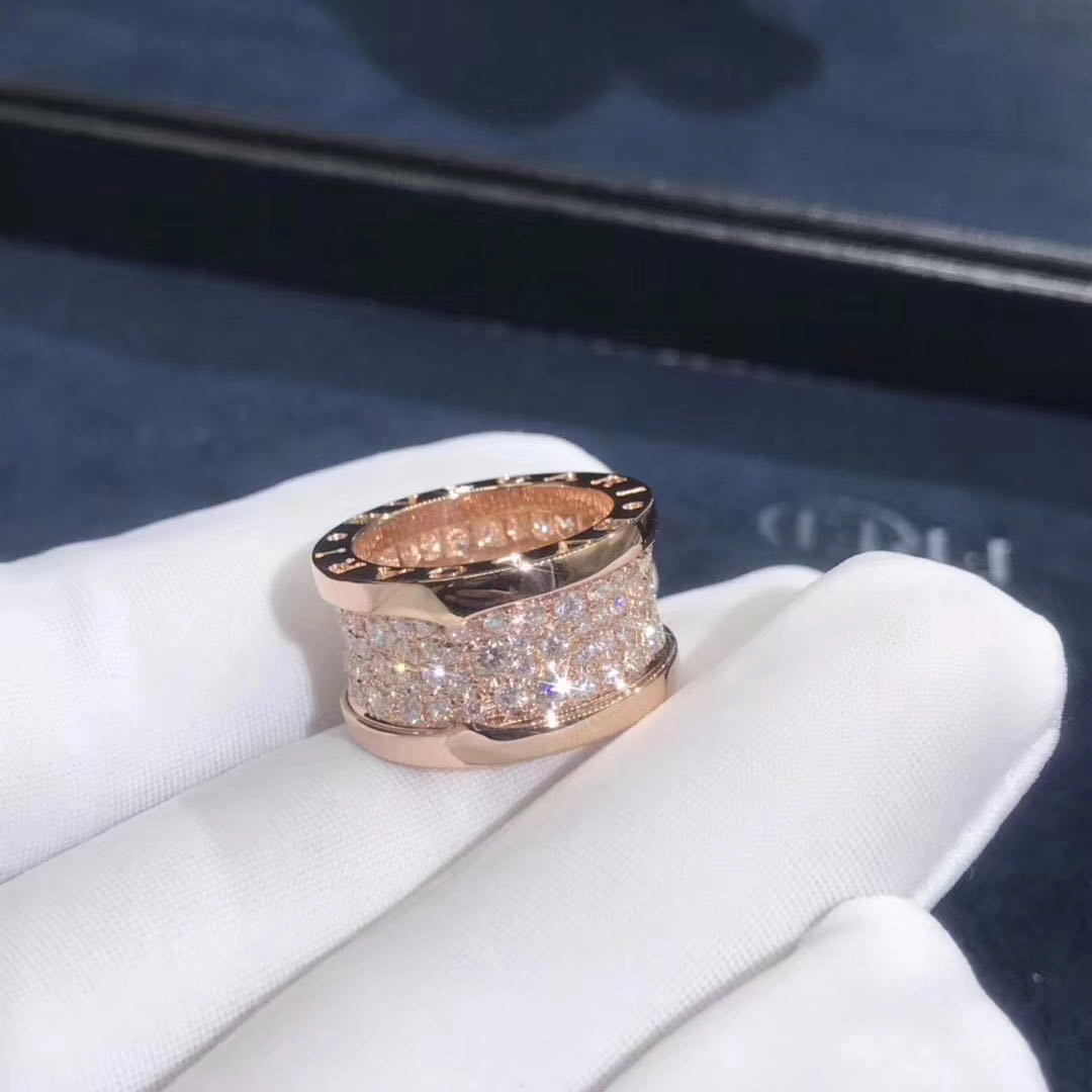 NHẪN BVLGARI B.ZERO1 18K rose gold ring diamonds