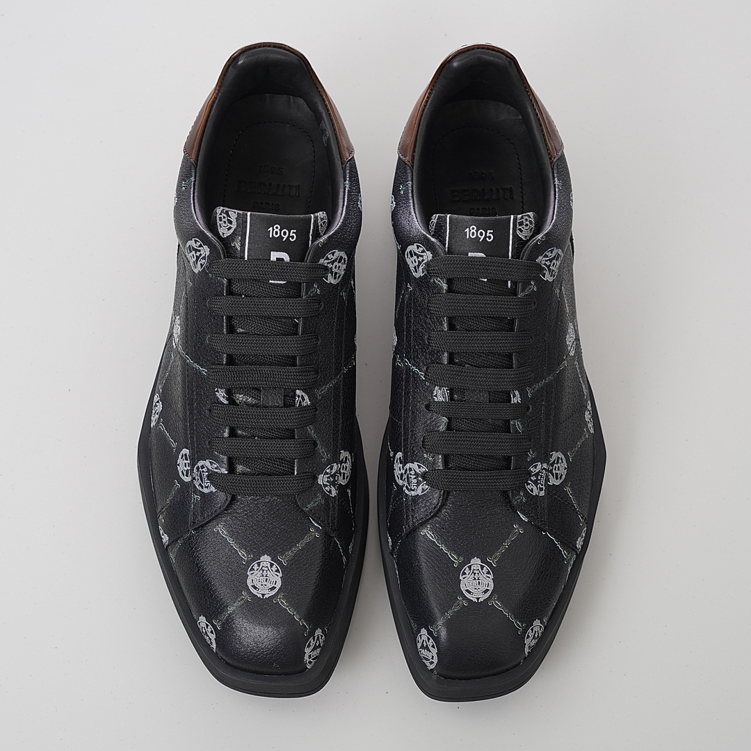 GIÀY BERLUTI LOGO LEATHER SNEAKER SHOES AAA