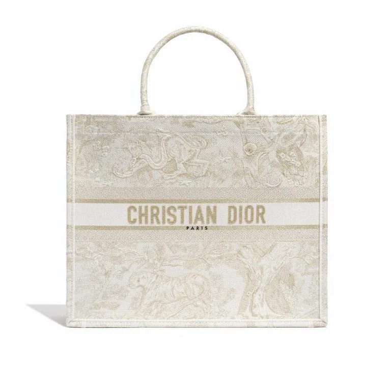 TÚI Dior Book Tote Large Canvas Beige Gold