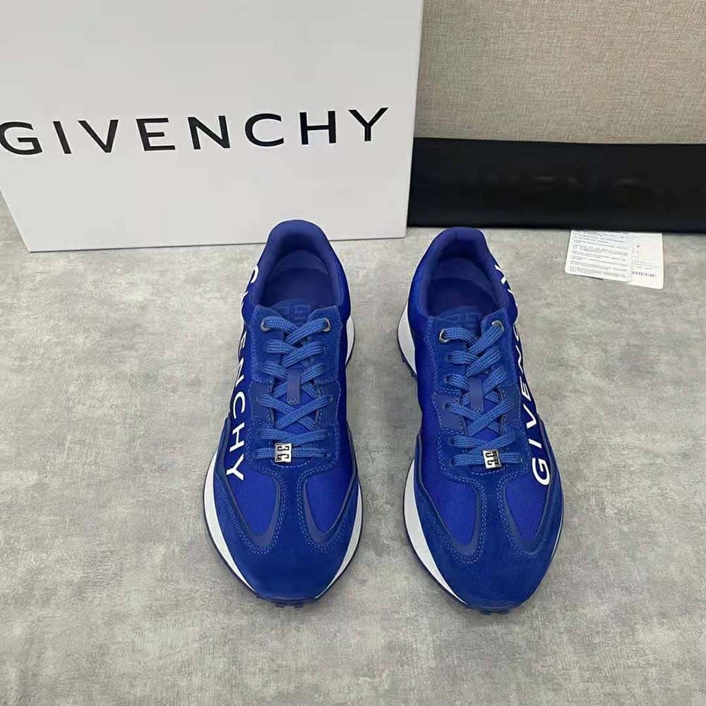 GIÀY GIVENCHY GIV Runner Sneakers in Suede Leather and Nylon-Blue