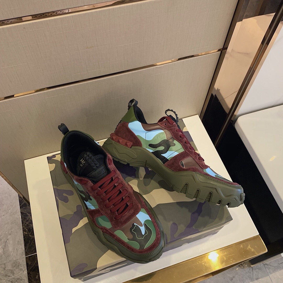GIÀY VALENTINO CAMOULFLAGE LEATHER SNEAKER SHOES AAA
