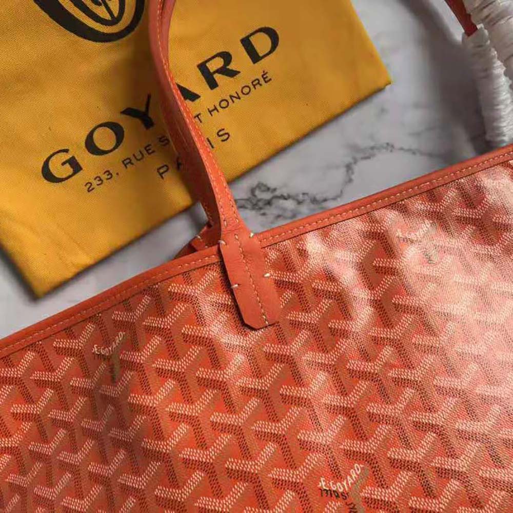 TÚI Goyard Women Sac Saint Louis GM in Goyardine Canvas & Chevroches Calfskin-Orange