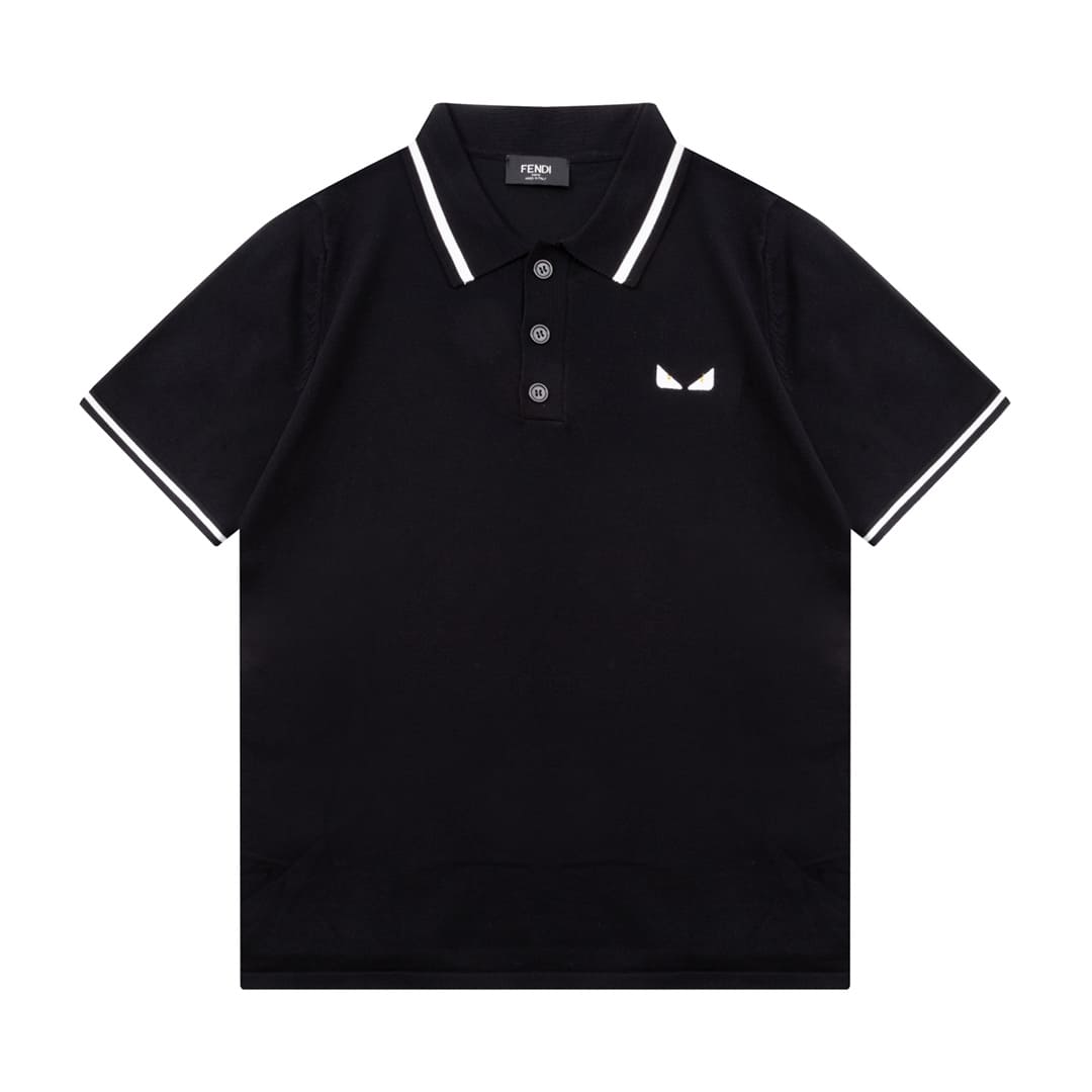 ÁO FENDI POLO SHIRT BLACK MÀU ĐEN