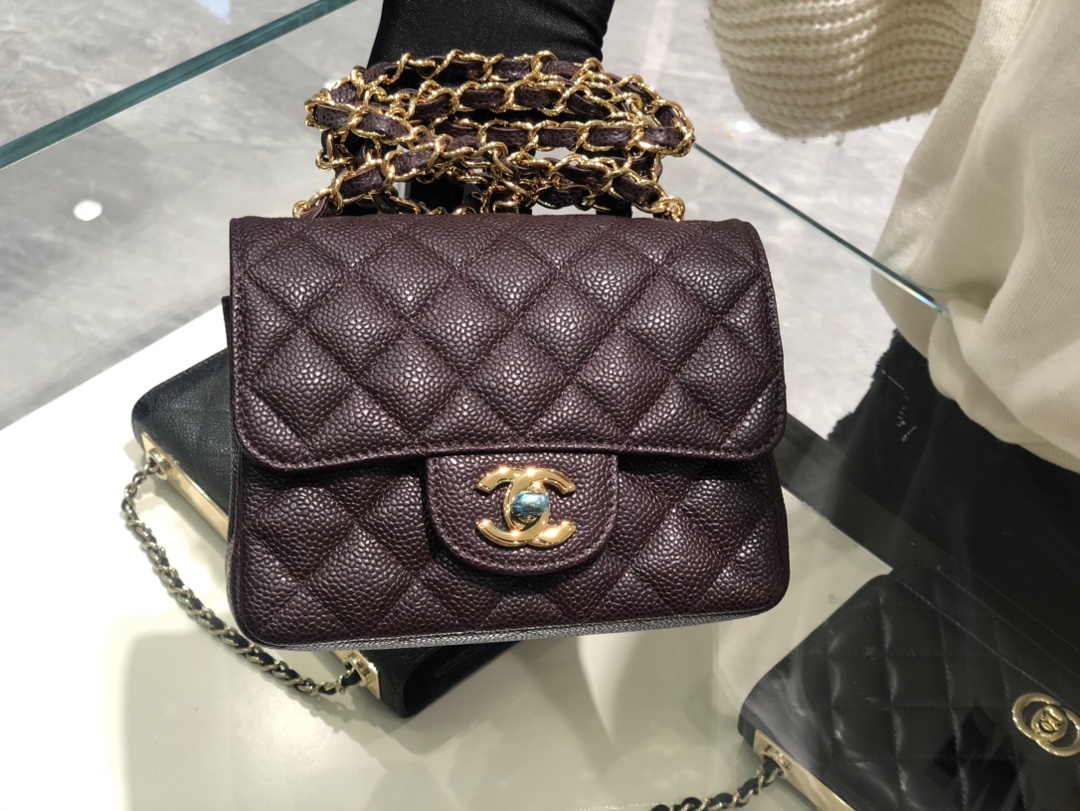 TÚI CHANEL CF CAVIAR PLUM DA HAAS 17