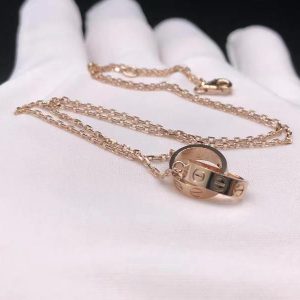 Vòng cổ Cartier Love vàng hồng 18K