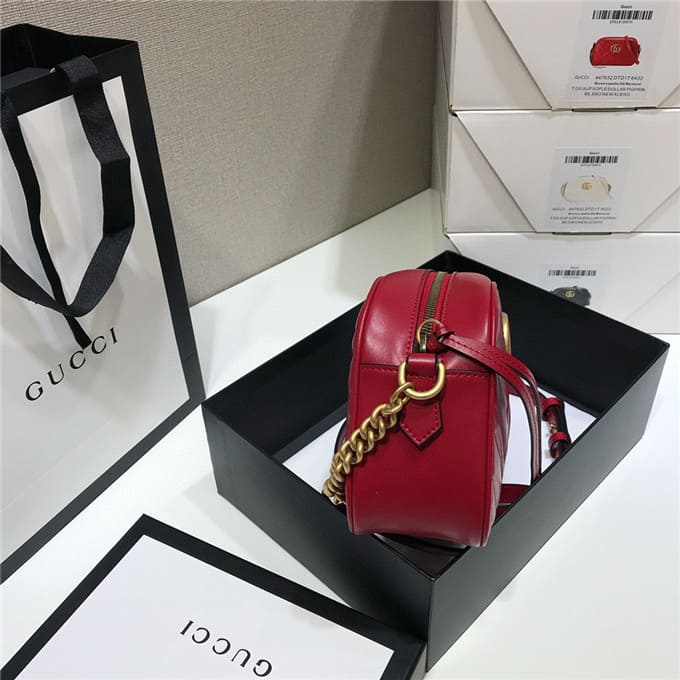 TÚI Gucci GG marmont small matelasse shoulder bag red Top Quality