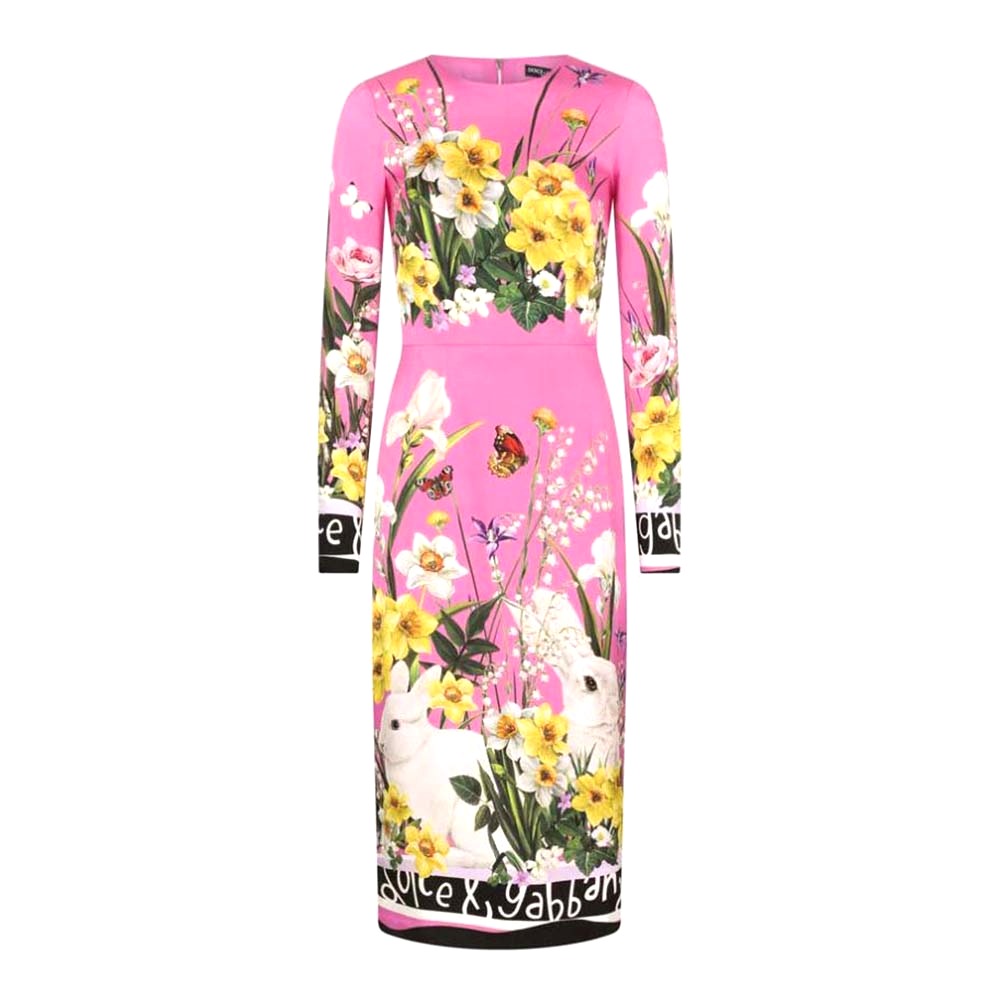 VÁY Dolce Gabbana D&G Women Poppy-Print Poplin Dress with Circle Skirt