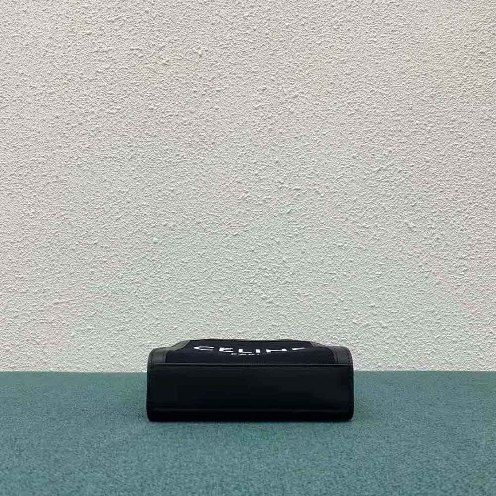 TÚI Celine Women Mini Vertical Cabas Celine in Textile with Celine Print and Calfskinite