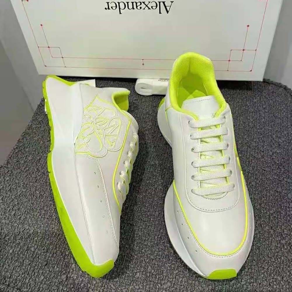 GIÀY Alexander Mcqueen Women Sprint Runner in White/Acid Yellow