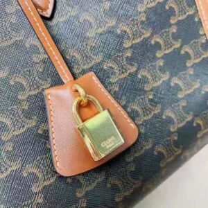 TÚI Celine Women Mini Horizontal Cabas in Triomphe Canvas and Calfskin-Brown