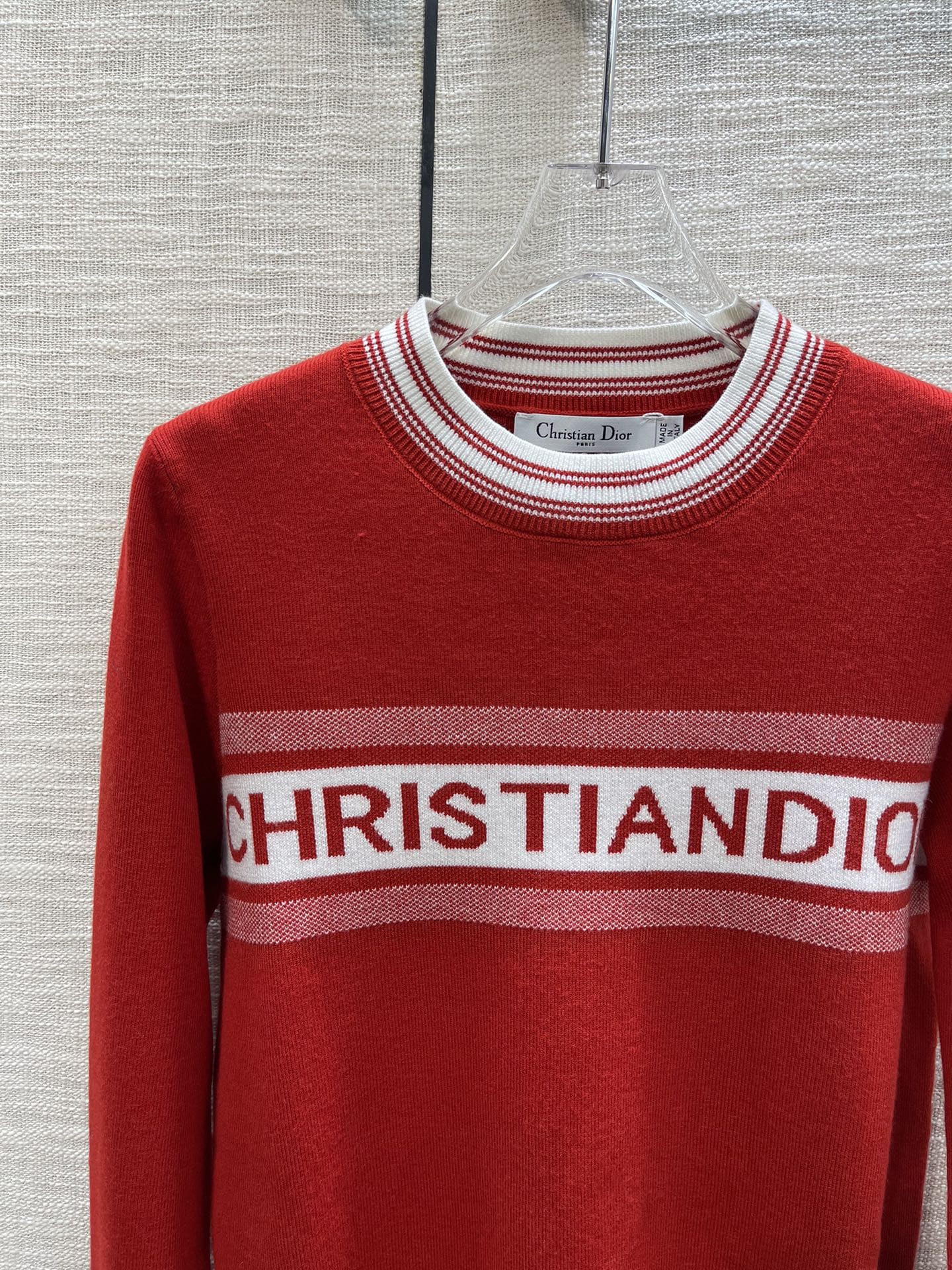 ÁO DIOR Round-Neck Brown Sweater
