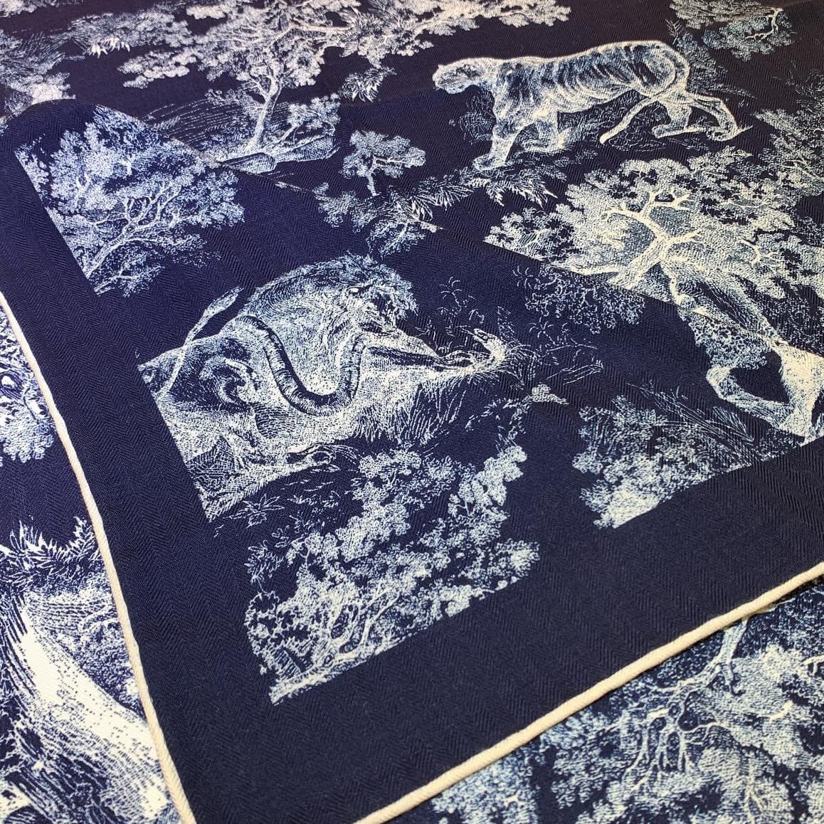 KHĂN CHRISTIAN DIOR Double-sided velvet cashmere scarf