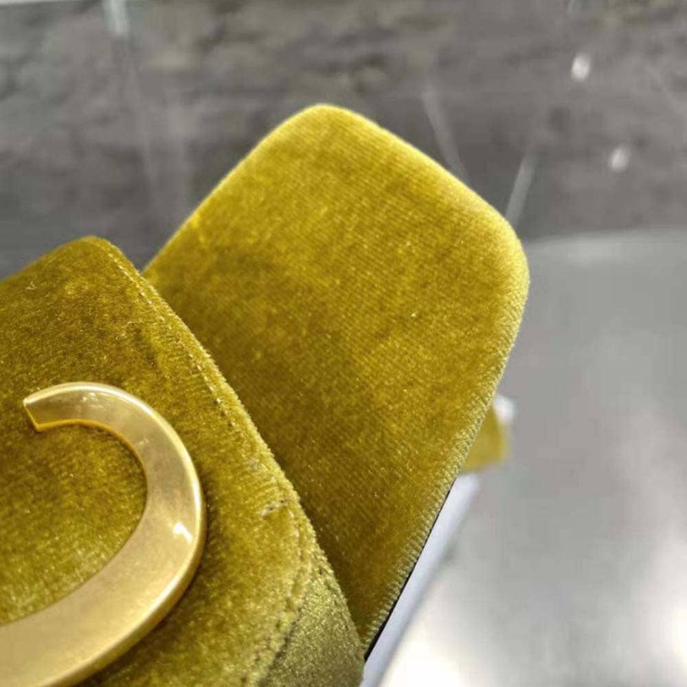 GUỐC Dior Women C’est Dior Heeled Slide Lime Yellow Velvet