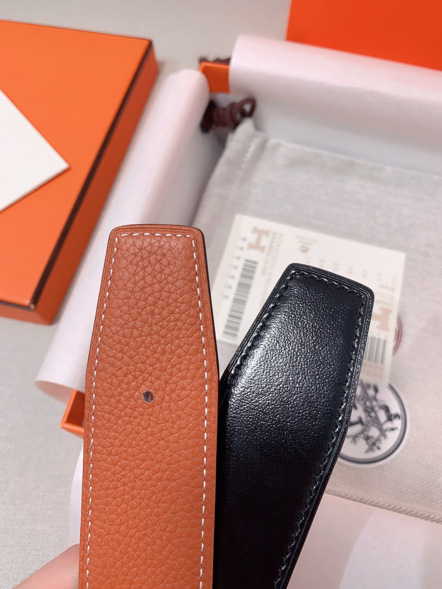 DÂY LƯNG HERMES H Togo leather hai mặt khóa đen