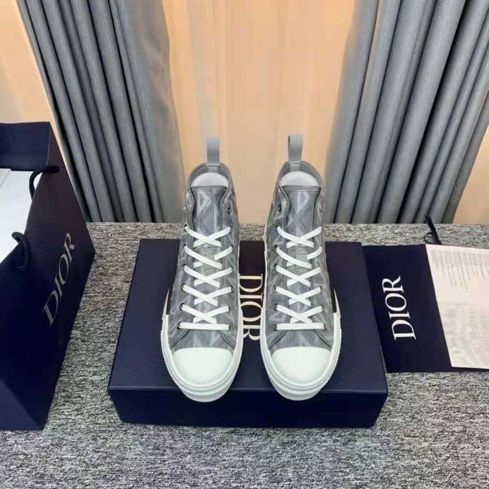 GIÀY DIOR B23 High-Top Sneaker Dior Gray CD Diamond Canvas