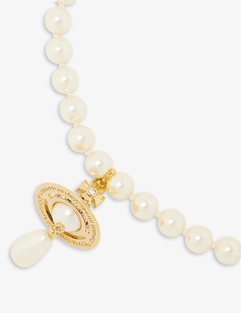 DÂY VIVIENNE WESTWOOD JEWELLERY Orb gold-tone brass and faux-pearl choker necklace