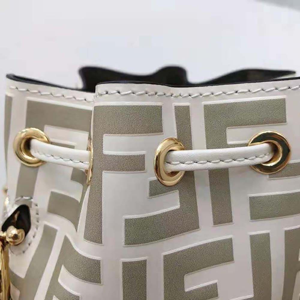 TÚI Fendi Women Mon Tresor Beige Leather Mini-Bag