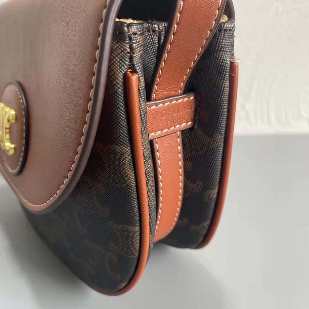 TÚI Celine Women Triomphe Saddle Bag in Triomphe Canvas