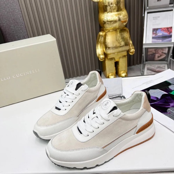GIÀY BRUNELLO CUCINELLI Suede White Sneaker shoes
