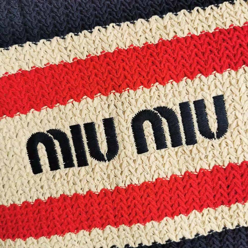TÚI Miu Miu Women Woven Fabric Tote Bag-Black
