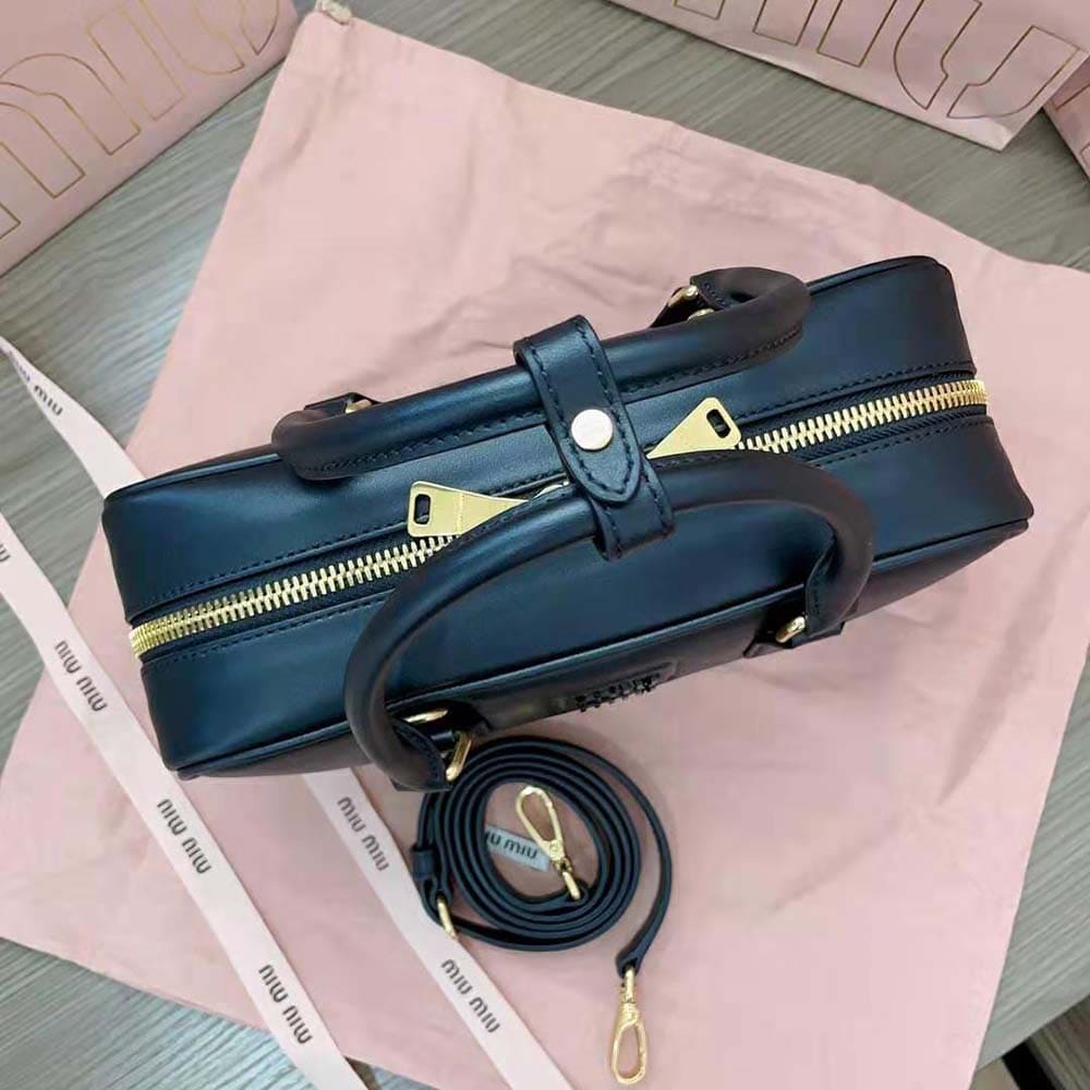 TÚI Miu Miu Women Arcadie Leather Bag-Black